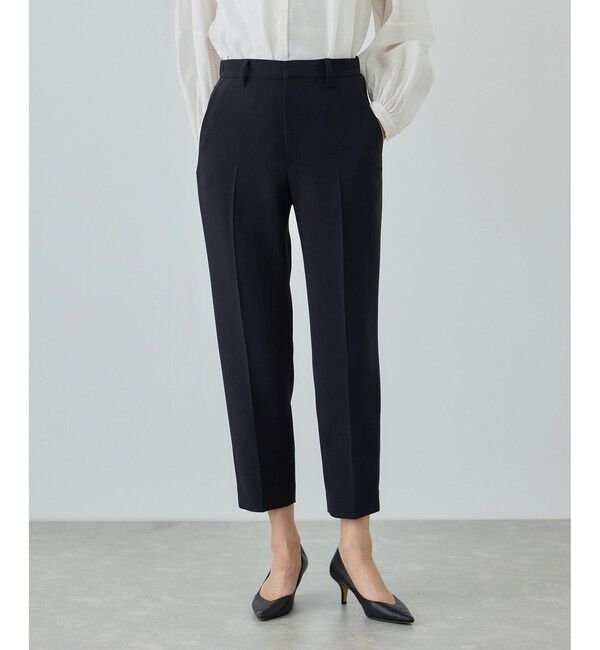 ROPE「トリアセダブルクロス テーパードパンツ/イージーケア・セットアップ対応・26SS」|スラックス|ネイビー(40)