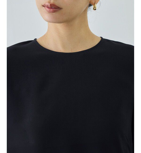 ROPE「トリアセダブルクロス ペプラムブラウス/イージーケア・セットアップ対応・26SS」|シャツ・ブラウス|