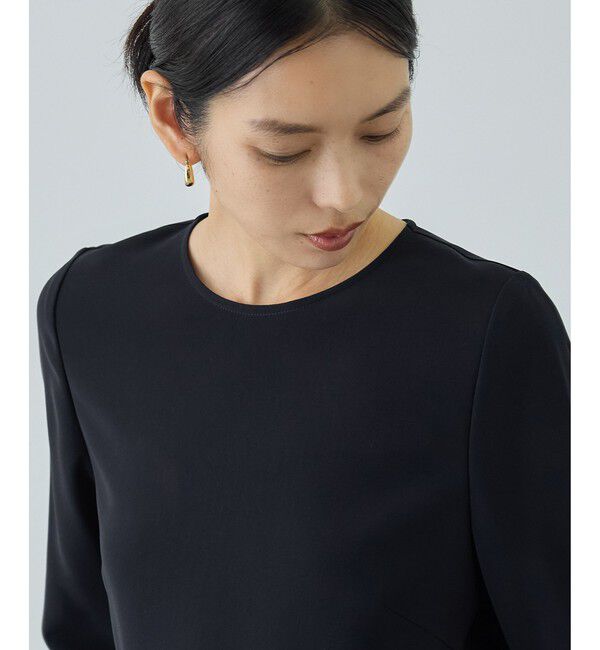 ROPE「トリアセダブルクロス ペプラムブラウス/イージーケア・セットアップ対応・26SS」|シャツ・ブラウス|