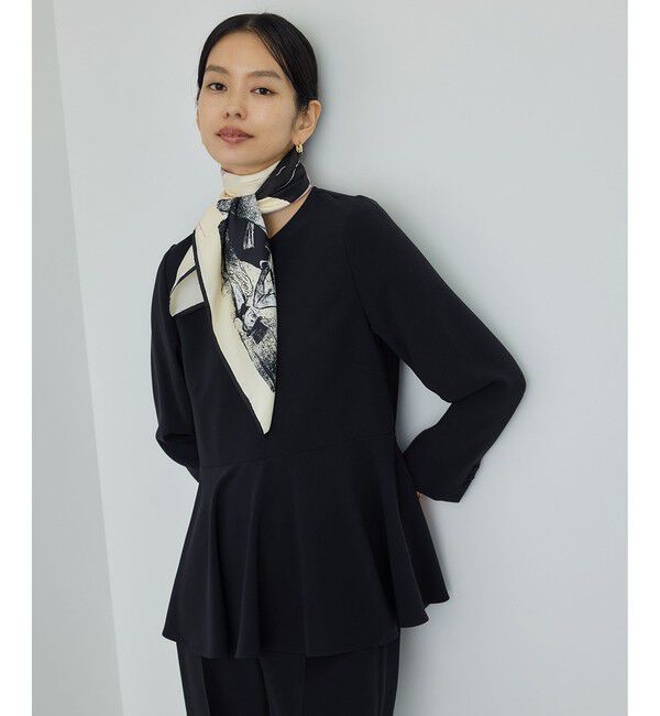 ROPE「トリアセダブルクロス ペプラムブラウス/イージーケア・セットアップ対応・26SS」|シャツ・ブラウス|