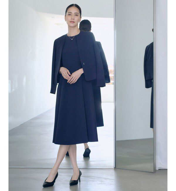 ROPE「トリアセダブルクロス セミフレアーワンピース/イージーケア・セットアップ対応・26SS」|ワンピース|