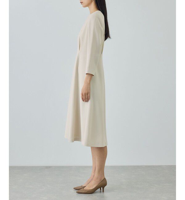 ROPE「トリアセダブルクロス セミフレアーワンピース/イージーケア・セットアップ対応・26SS」|ワンピース|