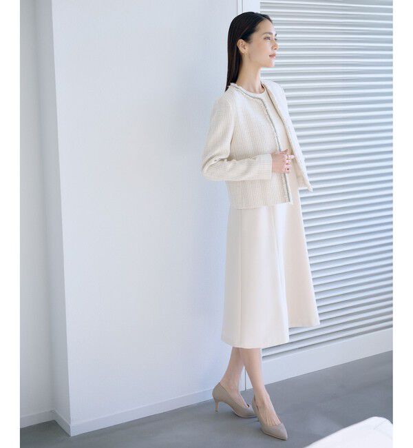 ROPE「トリアセダブルクロス セミフレアーワンピース/イージーケア・セットアップ対応・26SS」|ワンピース|