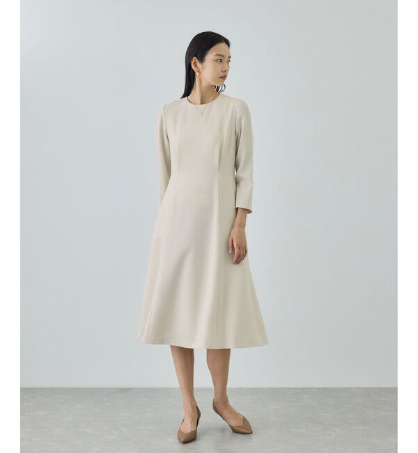 ROPE「トリアセダブルクロス セミフレアーワンピース/イージーケア・セットアップ対応・26SS」|ワンピース|