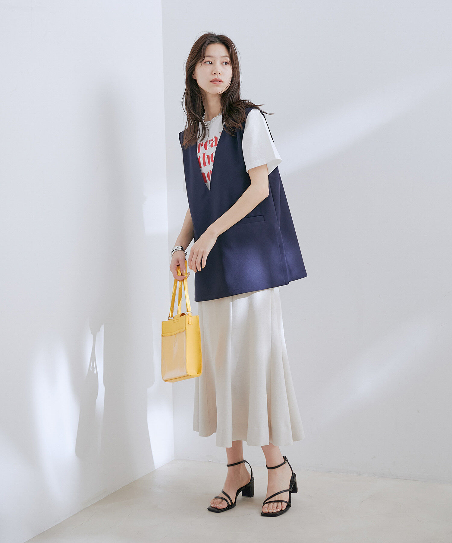 VIS「【新色】【接触冷感・洗える】美easy細ベルトマーメイドスカート」|スカート|