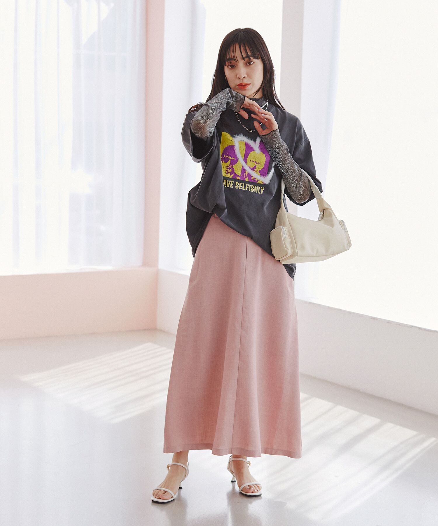 VIS「美easyリネンライクAラインスカート【洗える】【低身長～高身長】」|スカート|