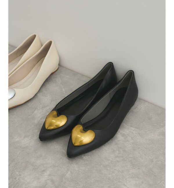 VIS「メタルハートパンプス」|バレエシューズ|クロメイン