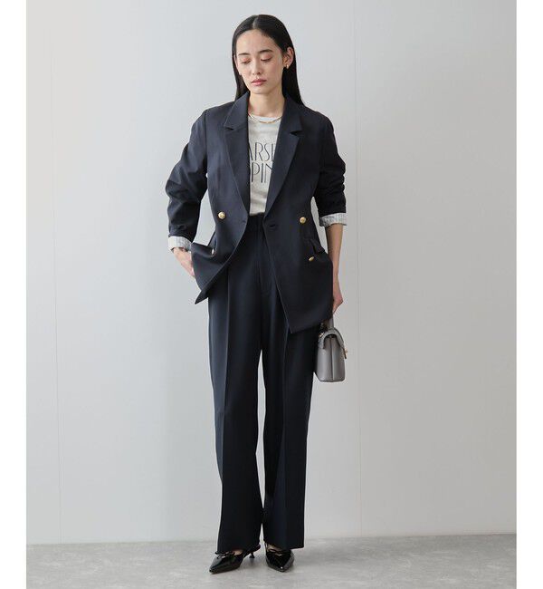 VIS「【美easy】コンフォートストレートワイドパンツ/イージーケア・UVケア・セットアップ対応」|スラックス|