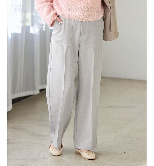 Rope&rsquo;Picnic「【3サイズ展開】ベイカーパンツ/防シワ・マシンウォッシャブル」|チノ|グレー