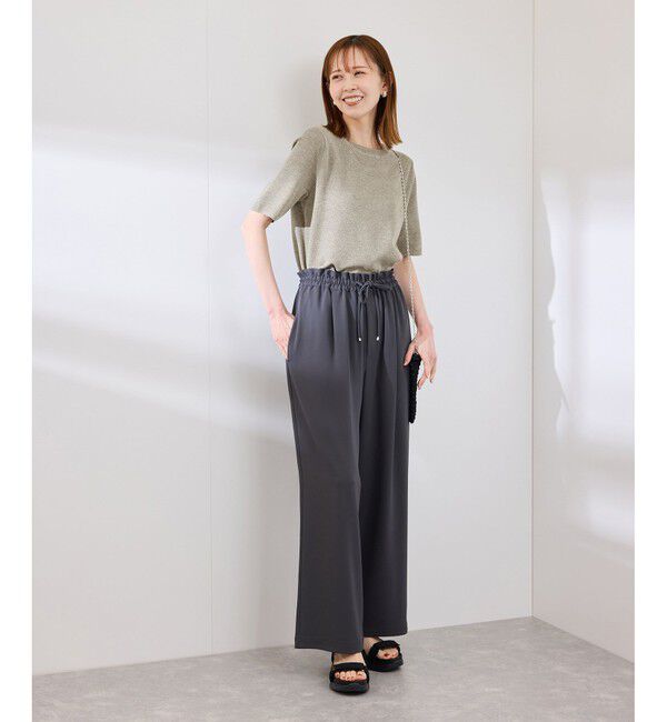 Rope&rsquo;Picnic「【洗濯機OK】LEVITAハーフスリーブニットプルオーバー」|ニット・セーター|