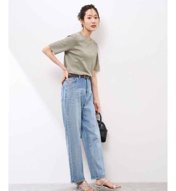 Rope&rsquo;Picnic「【洗濯機OK】LEVITAハーフスリーブニットプルオーバー」|ニット・セーター|