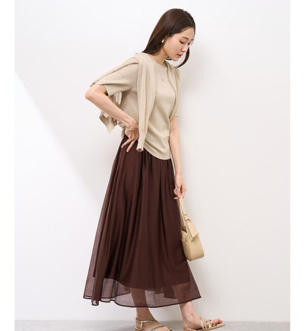 Rope&rsquo;Picnic「【洗濯機OK】LEVITAハーフスリーブニットプルオーバー」|ニット・セーター|