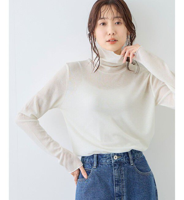 Rope&rsquo;Picnic「ラメシアーリブタートルトップス」|Tシャツ・カットソー|