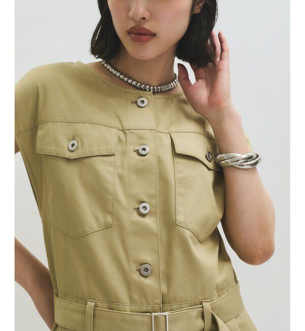 ADAM ET ROPE'「ノーカラースリーブオールインワン」|オールインワン|