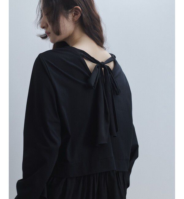 ADAM ET ROPE'「【WEB限定】2WAYバックリボントップス」|Tシャツ・カットソー|ブラック(01)