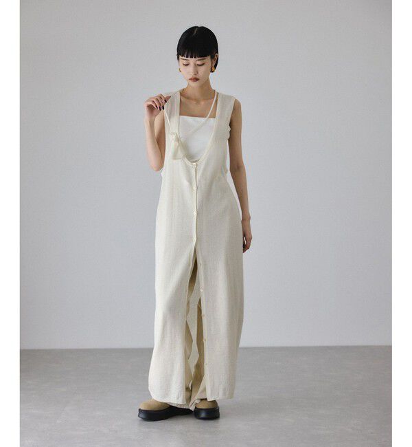 ADAM ET ROPE'「モヘアミックスUネックワンピースネックポーチセット」|ワンピース|