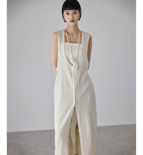 ADAM ET ROPE'「モヘアミックスUネックワンピースネックポーチセット」|ワンピース|