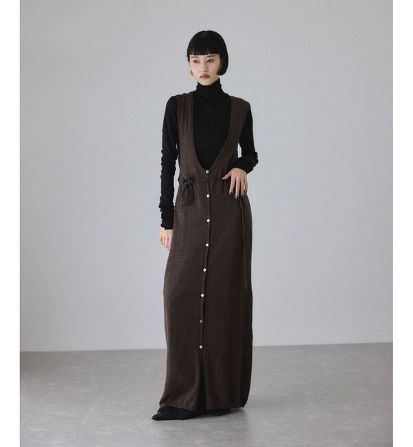 ADAM ET ROPE'「モヘアミックスUネックワンピースネックポーチセット」|ワンピース|