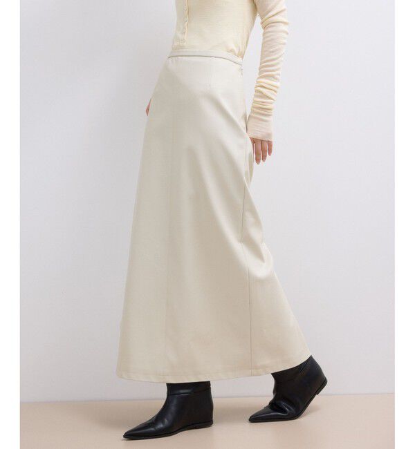 ADAM ET ROPE'「【WEB限定】シンセティックレザータイトスカート」|スカート|オフホワイト(15)