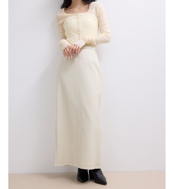 ADAM ET ROPE'「【WEB限定】シンセティックレザータイトスカート」|スカート|