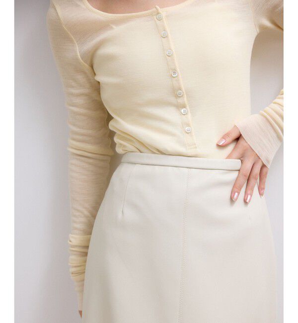 ADAM ET ROPE'「【WEB限定】シンセティックレザータイトスカート」|スカート|