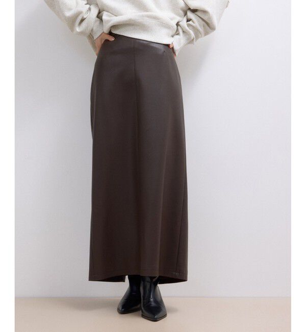 ADAM ET ROPE'「【WEB限定】シンセティックレザータイトスカート」|スカート|