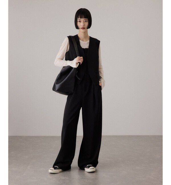 ADAM ET ROPE'「【サステナブル】ジレコンビロンパース」|オールインワン|