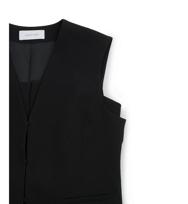 ADAM ET ROPE'「【サステナブル】ジレコンビロンパース」|オールインワン|