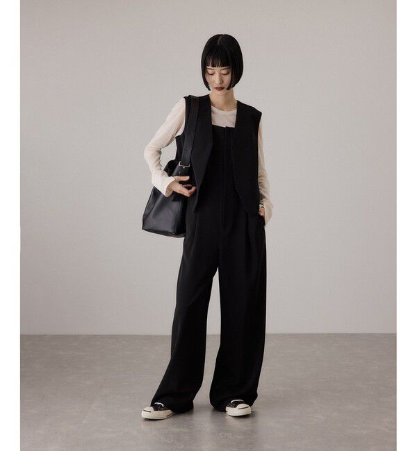 ADAM ET ROPE'「【サステナブル】ジレコンビロンパース」|オールインワン|