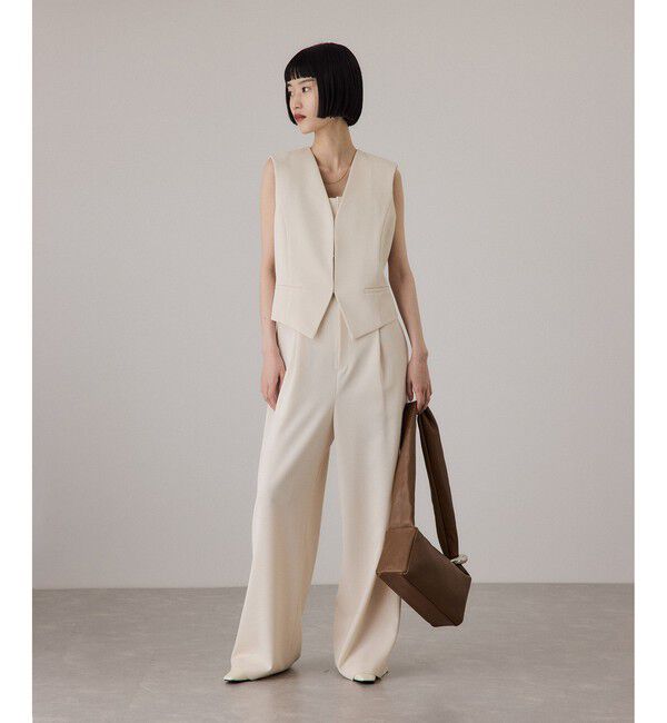 ADAM ET ROPE'「【サステナブル】ジレコンビロンパース」|オールインワン|