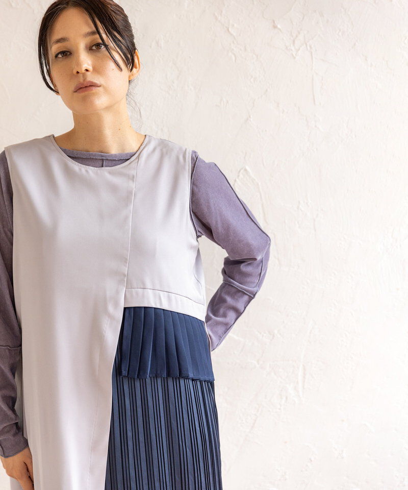  「2WAYレイヤードプリーツワンピース」|ジャンパースカート|