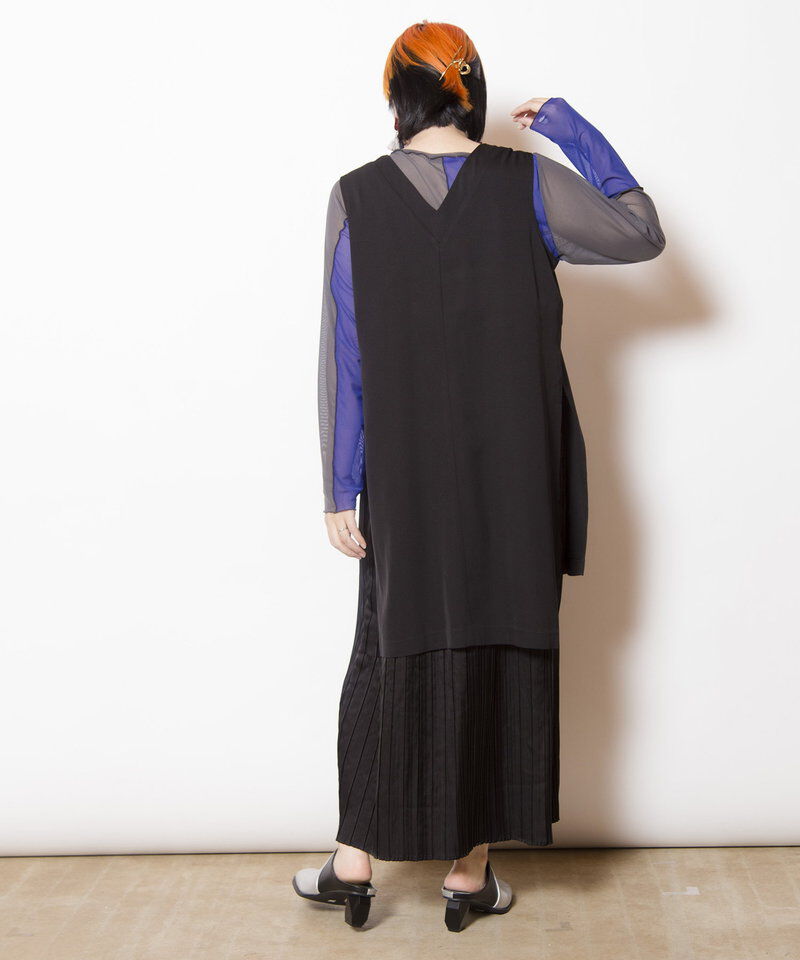  「2WAYレイヤードプリーツワンピース」|ジャンパースカート|