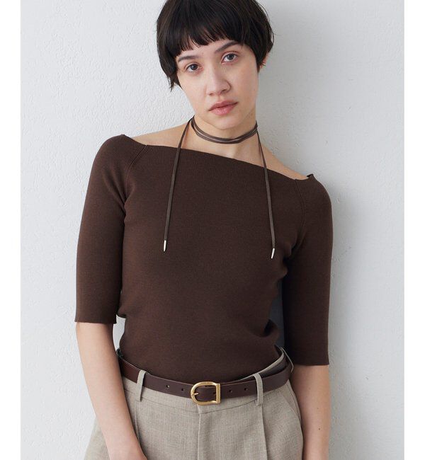 THE PAUSE「【THE PAUSE】オフショルハーフスリーブプルオーバー」|ニット・セーター|