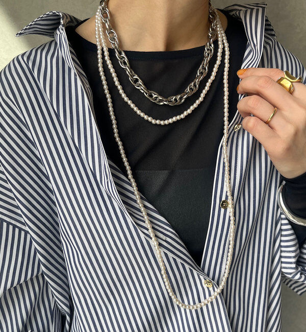  「パールロングネックレス」|ネックレス|オフホワイト