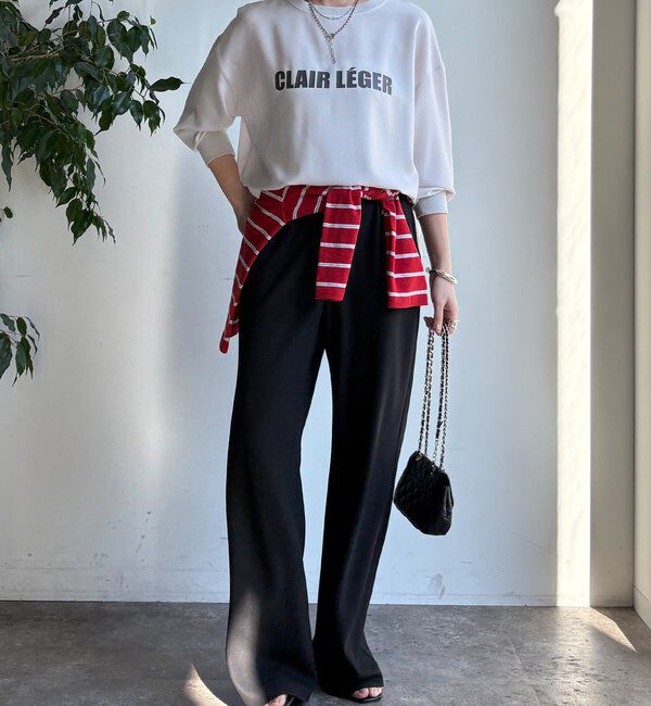  「袖リブバックボタンジョーゼットロゴプルオーバー」|シャツ・ブラウス|