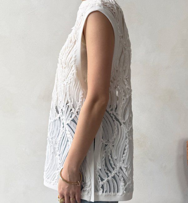  「【WEB限定】ジャガードチュニックベスト」|ブルゾン・スタジャン|