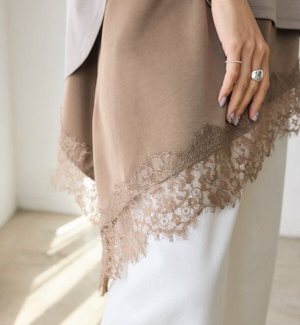  「予約【鮮度抜群】バイアスヘムレースキャミソール」|シャツ・ブラウス|