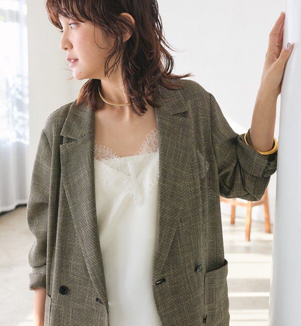  「予約【洗練されたムードに】カラミチェックオーバージャケット」|テーラードジャケット|