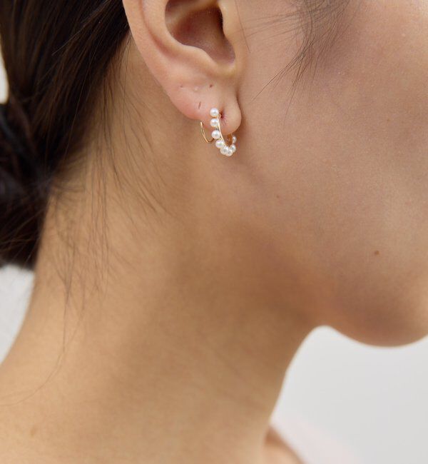  「【2.718】パールスパイラルフープピアス」|リング|