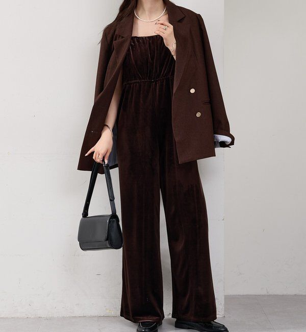  「ベロアフリルオールインワン」|オールインワン|