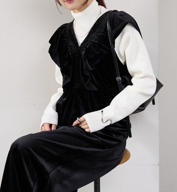  「ベロアフリルオールインワン」|オールインワン|