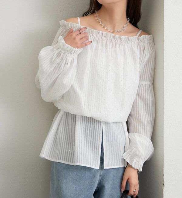  「ラメストライプビスチェSETブラウス」|シャツ・ブラウス|