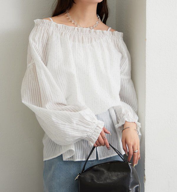  「ラメストライプビスチェSETブラウス」|シャツ・ブラウス|