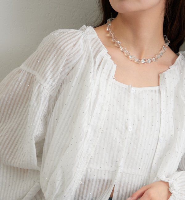  「ラメストライプビスチェSETブラウス」|シャツ・ブラウス|