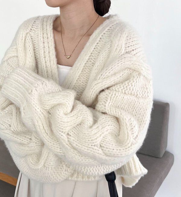  「BIGケーブルカーディガン」|カーディガン|