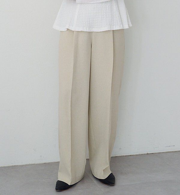  「【セットアップ対応】トロタックワイドパンツ」|チノ|ベージュ