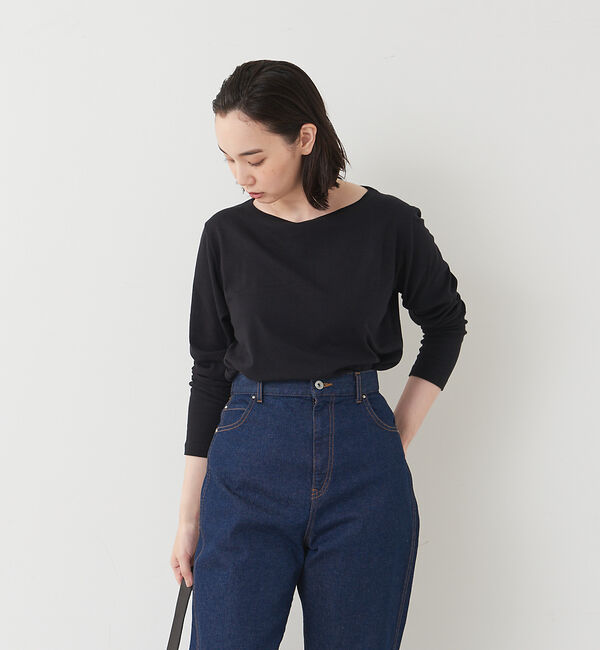 collex「【新色登場】ウール混 リラックスロングスリーブプルオーバー」|Tシャツ・カットソー|ブラック