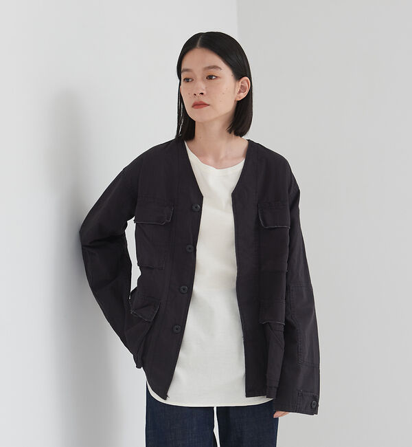 collex「【ROTHCO/ロスコ】Vネック シャツジャケット」|ブルゾン・スタジャン|ブラック