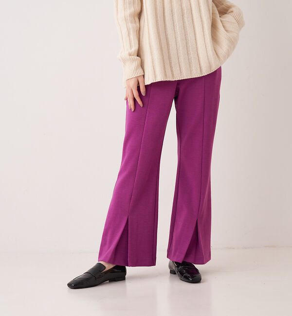 collex「【WEB限定】ウール混　カットポンチフレアパンツ」|その他|パープル