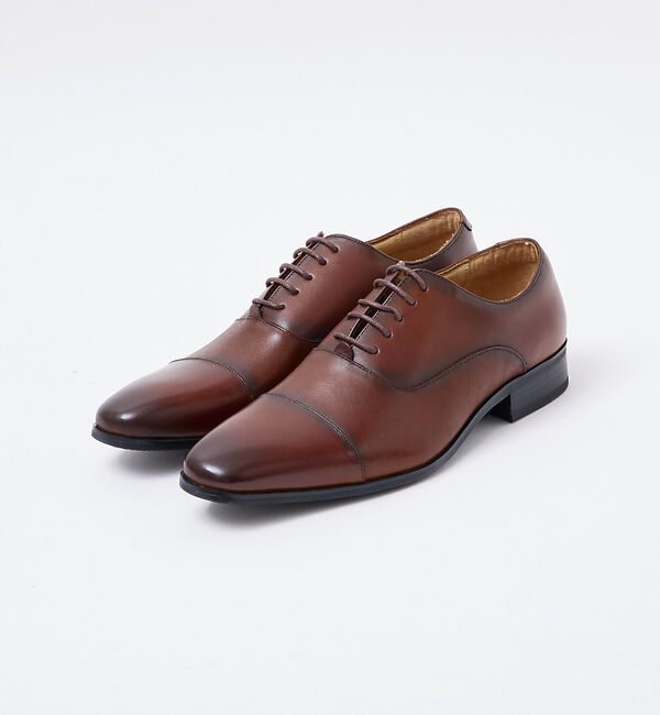 ABAHOUSE「【WEB限定】内羽根 ストレートチップ レザー シューズ」|ビジネス・ドレスシューズ|ダークブラウン
